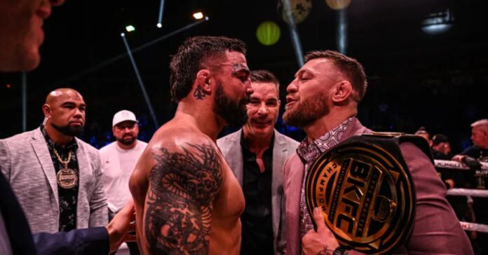 Conor McGregor and Mike Perry will have a face-off at BKFC 41, and McGregor hints at a possible future move, saying 