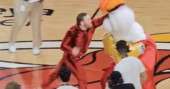 Video: Conor McGregor punches out Miami Heat mascot at NBA Finals game