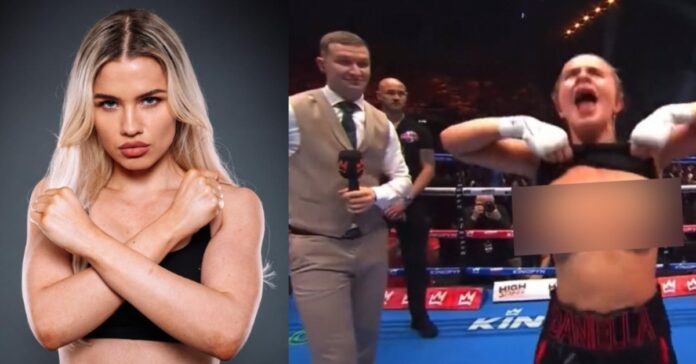 Video - OnlyFans Model Daniella Hemsley Flashes Crowd During Post-fight Celebration At Kingpyn Boxing Event